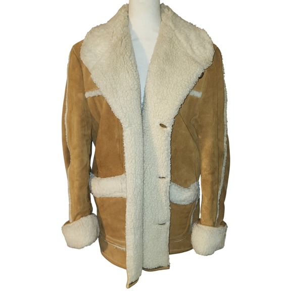 Western Outfitters Sears Other - VTG Western Outfitters Sears Warm Mens Suede Shearling Lined Heavy Jacket Size L